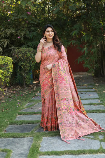 Light Pink Pashmina Saree