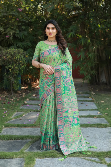 Light Green Pashmina Saree