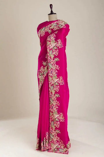 Magenta Pink Soft Jimmy Choo Saree