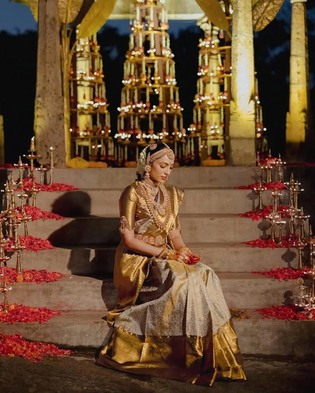 Shobita Mam Inspired Royal Golden Tissue Silk Saree