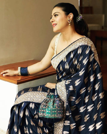 Kajol Inspired Royal Semi Katan Silk Saree