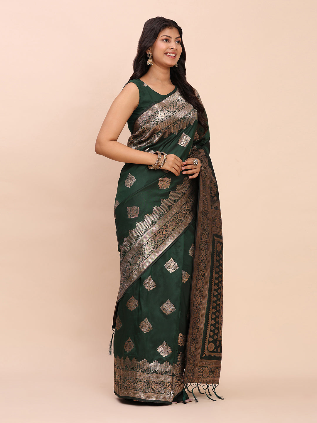 Pure Green Banarasi Silk Saree