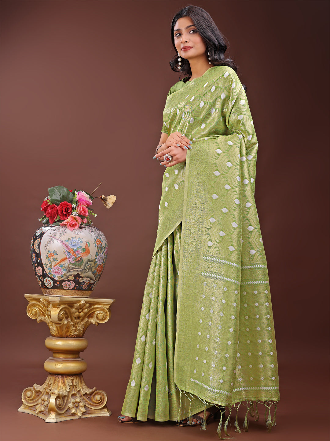 Green Cotton Saree