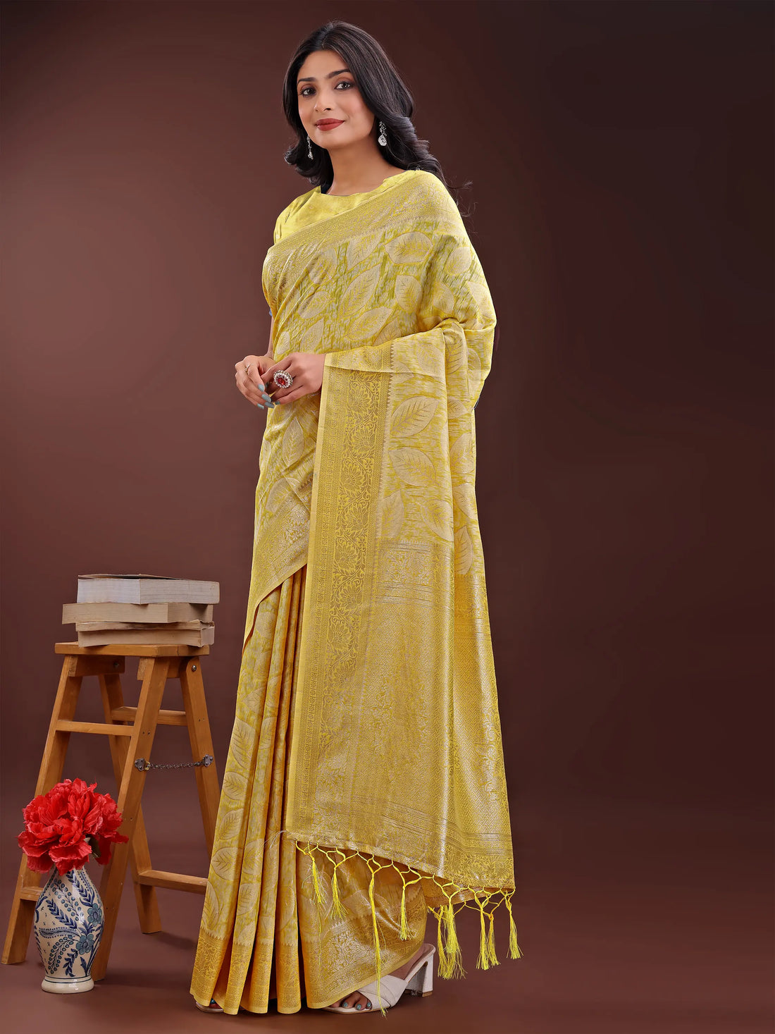 Yellow Cotton Saree