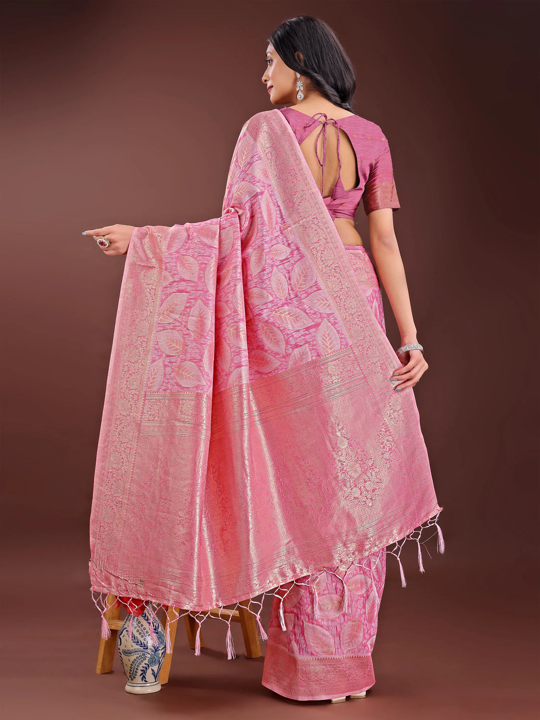 Pink Cotton Saree