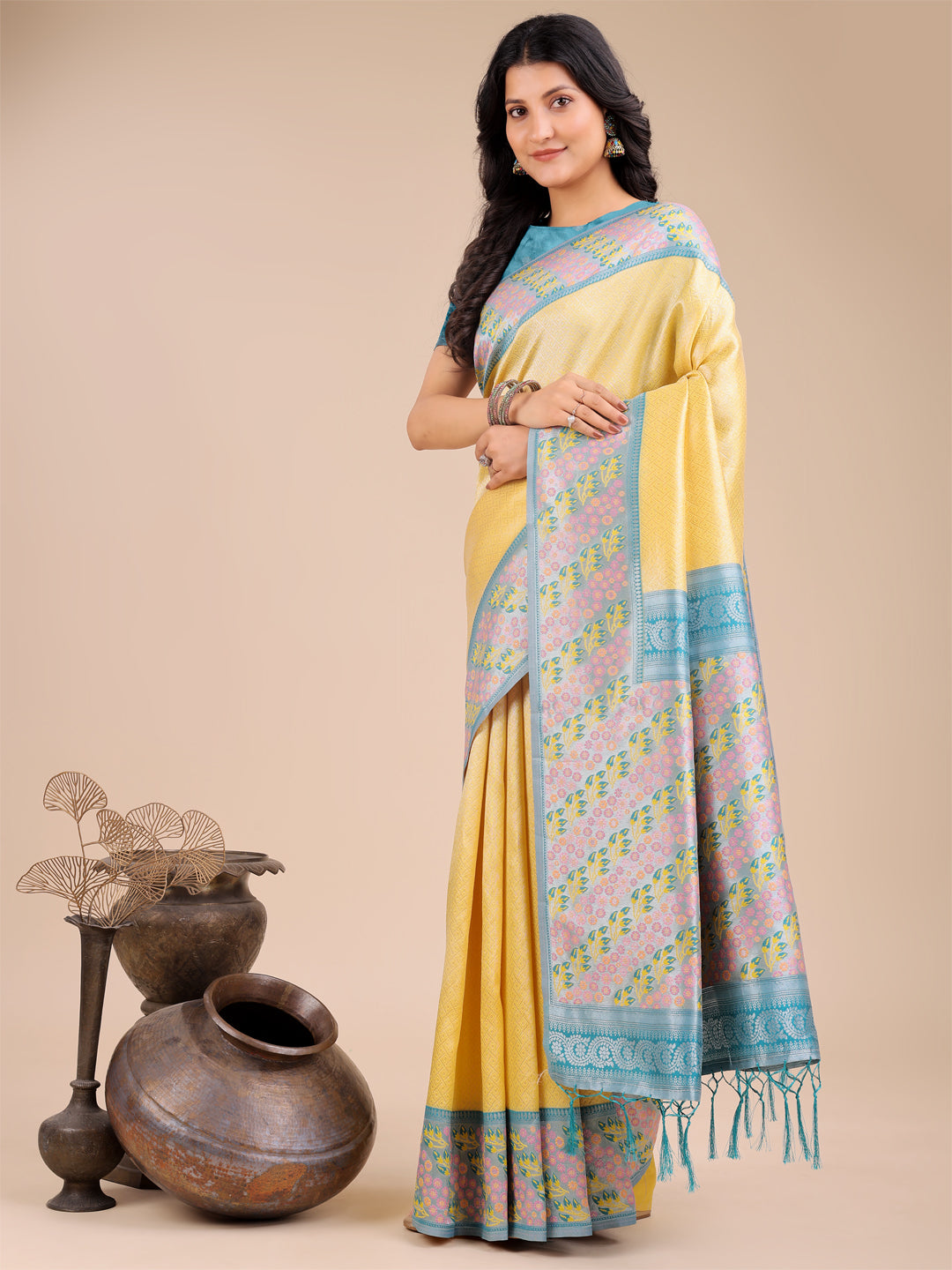 Yellow Silk Saree