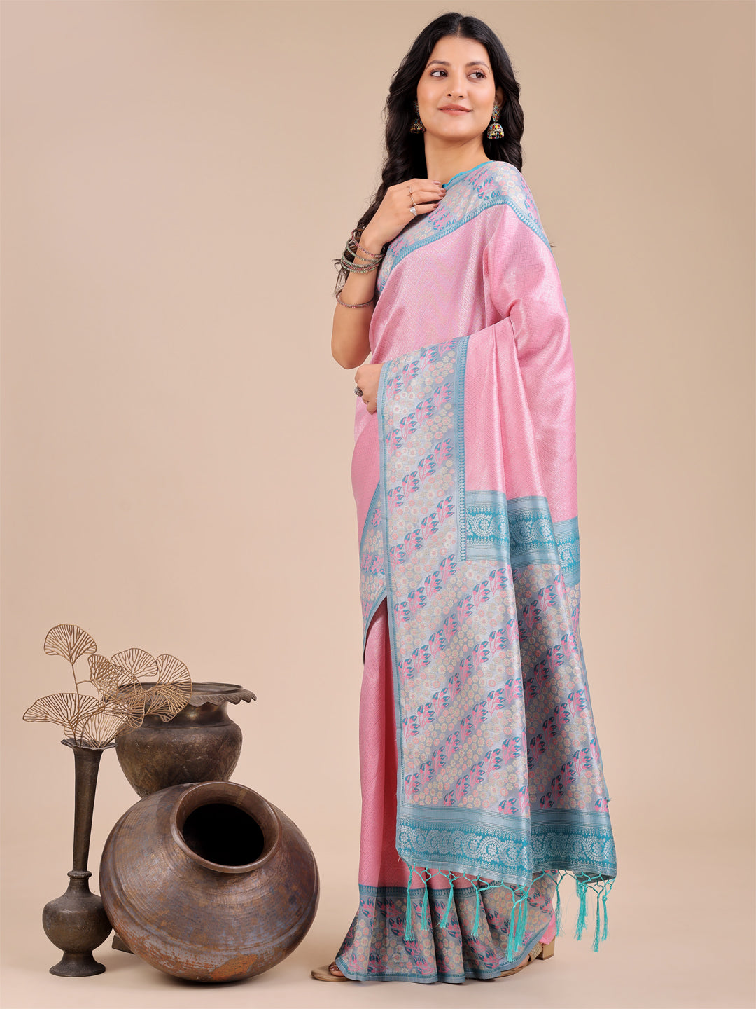 Light Pink Silk Saree