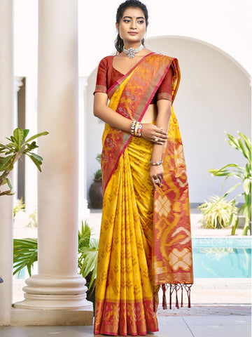 Yellow Silk Saree