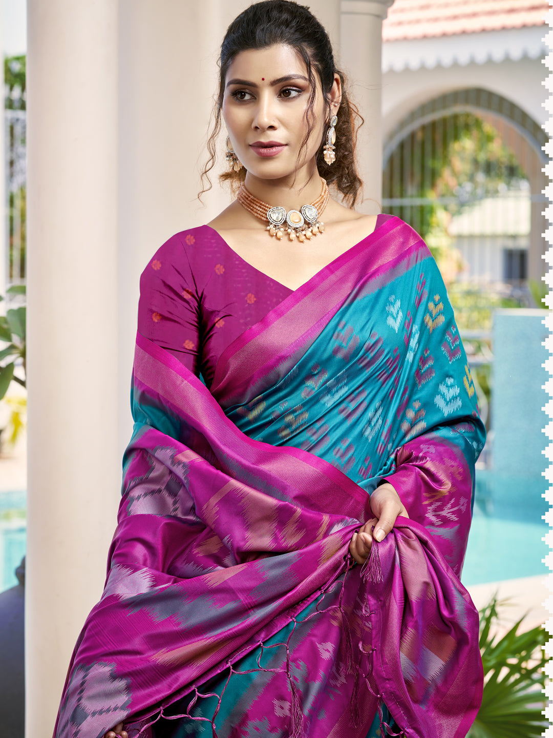 Sky Blue Silk Saree