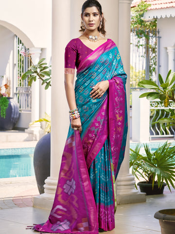 Sky Blue Silk Saree