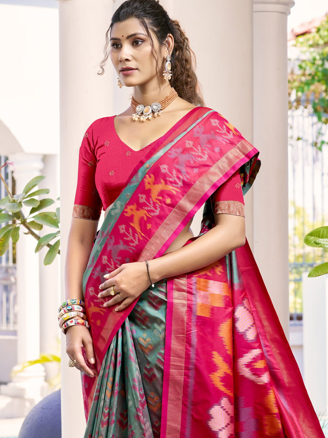 Gray Silk Saree