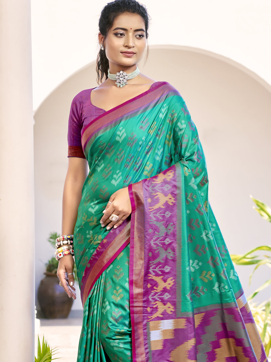 Rama Green Silk Saree