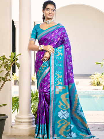 Violet Silk Saree
