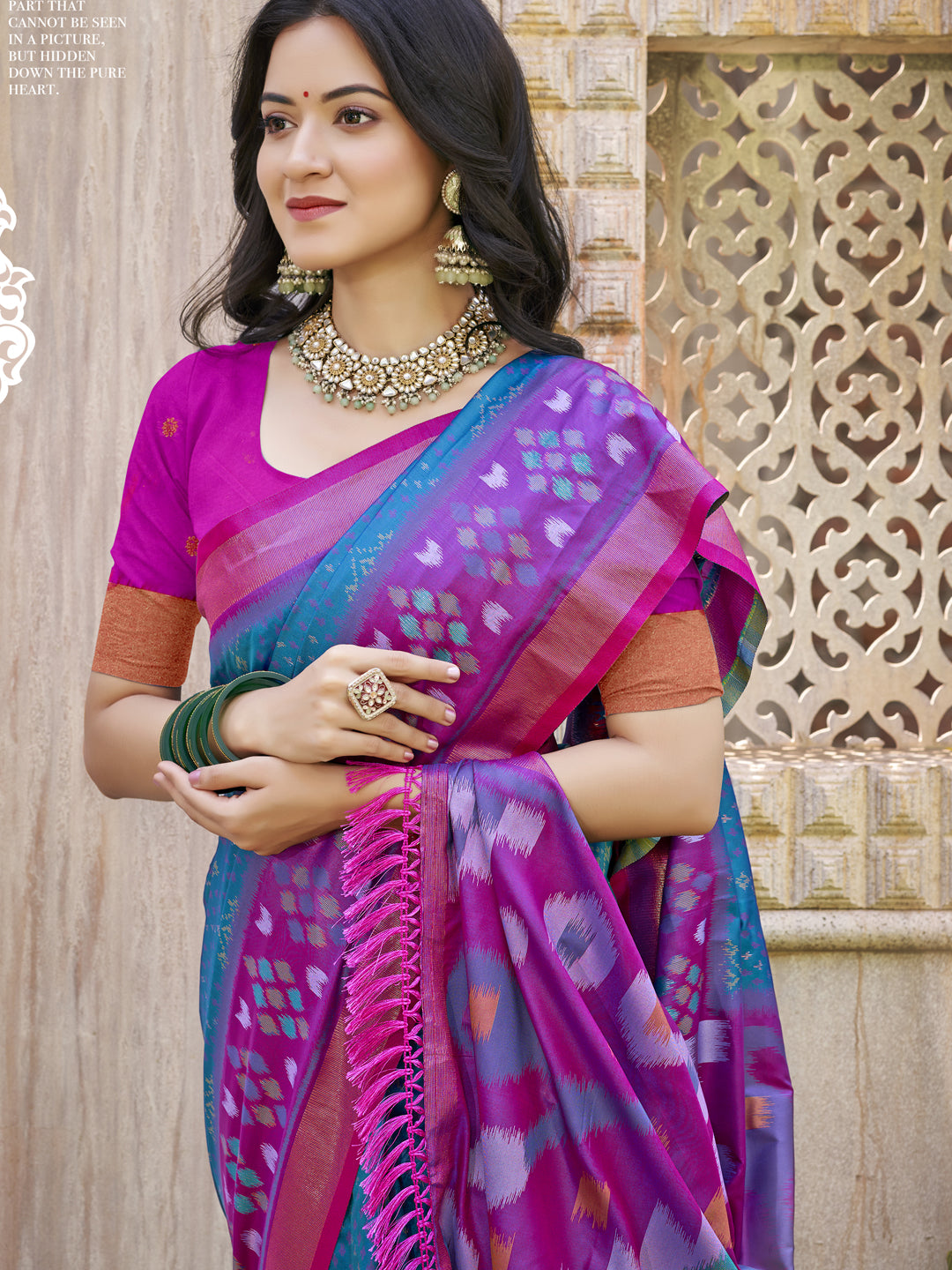 Teal Blue Pochamapalli Silk Saree