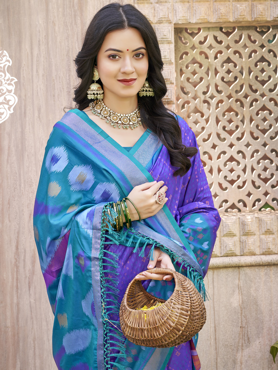 Purple Pochamapalli Silk Saree