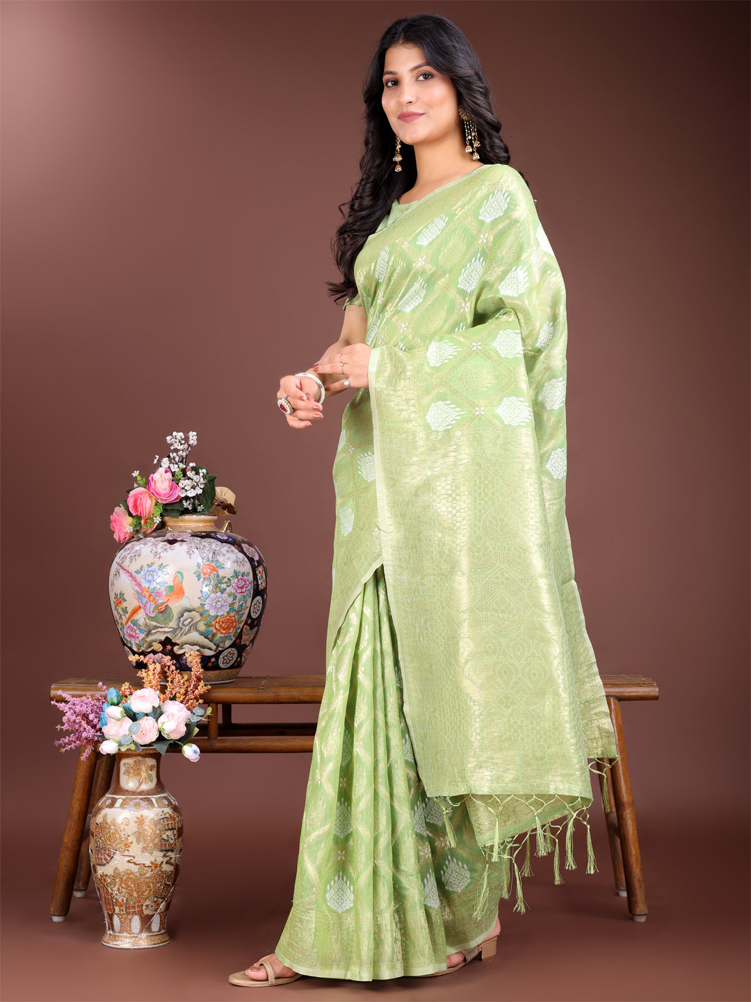 Light Green Cotton Saree