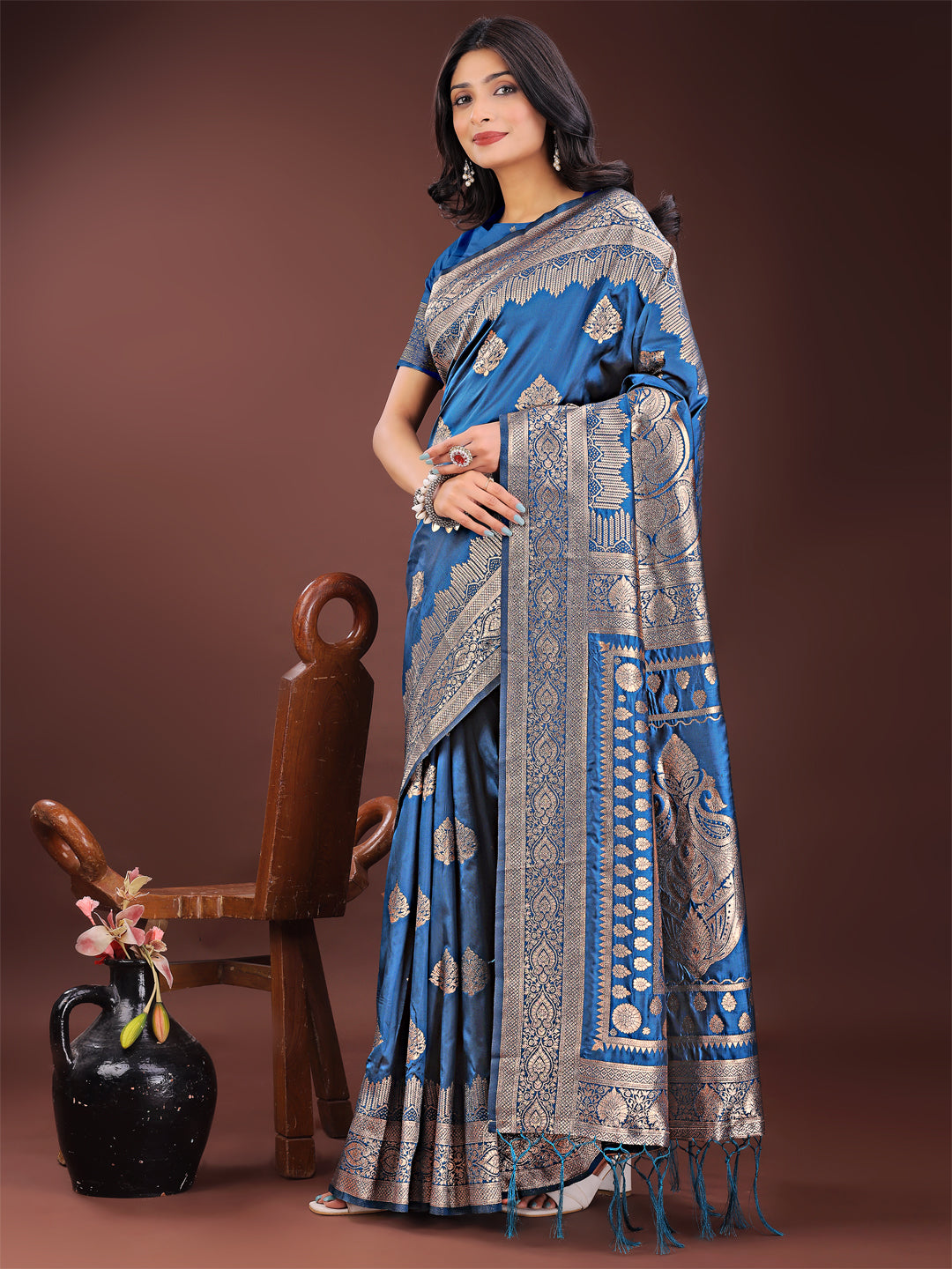 Sky Blue Silk Saree