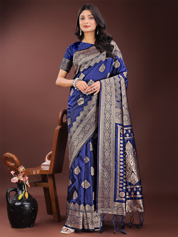 Navy Blue Silk Saree