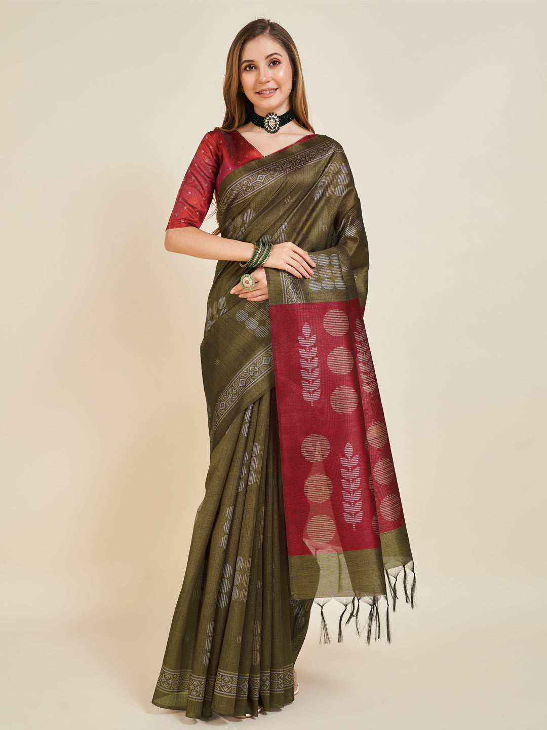 Mehndi Soft Silk Saree