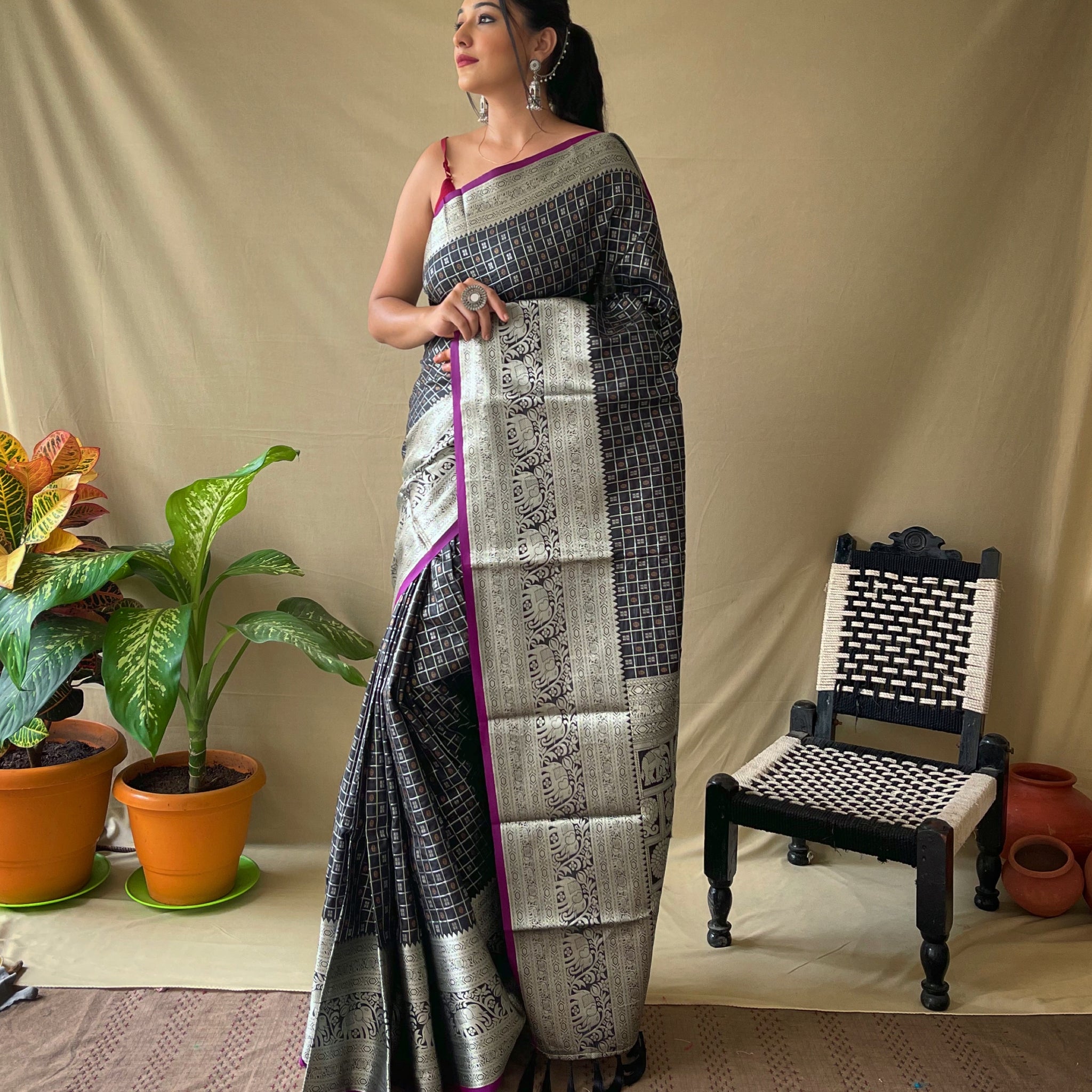 Black Silk Saree