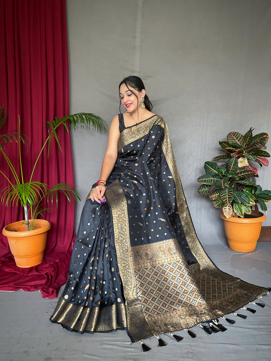 Black Soft Silk Saree