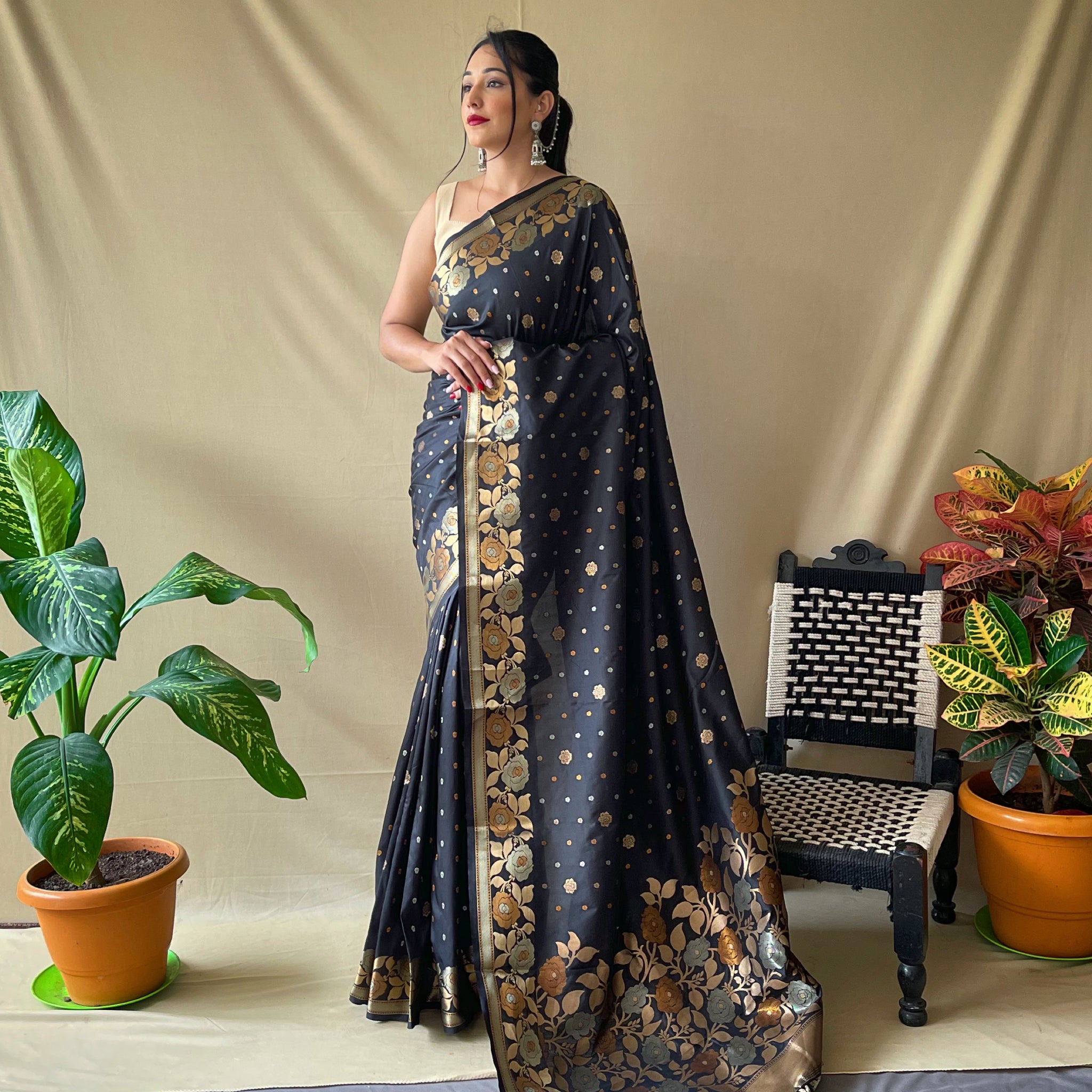 Black Soft Silk Saree