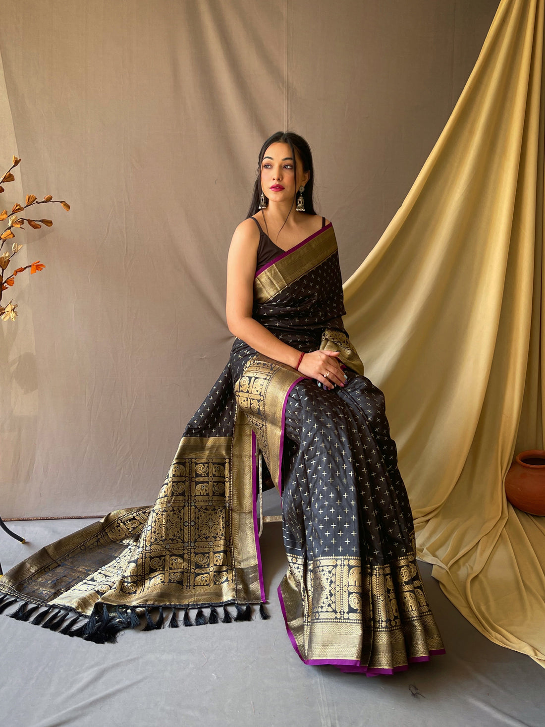 Black Soft Silk Saree