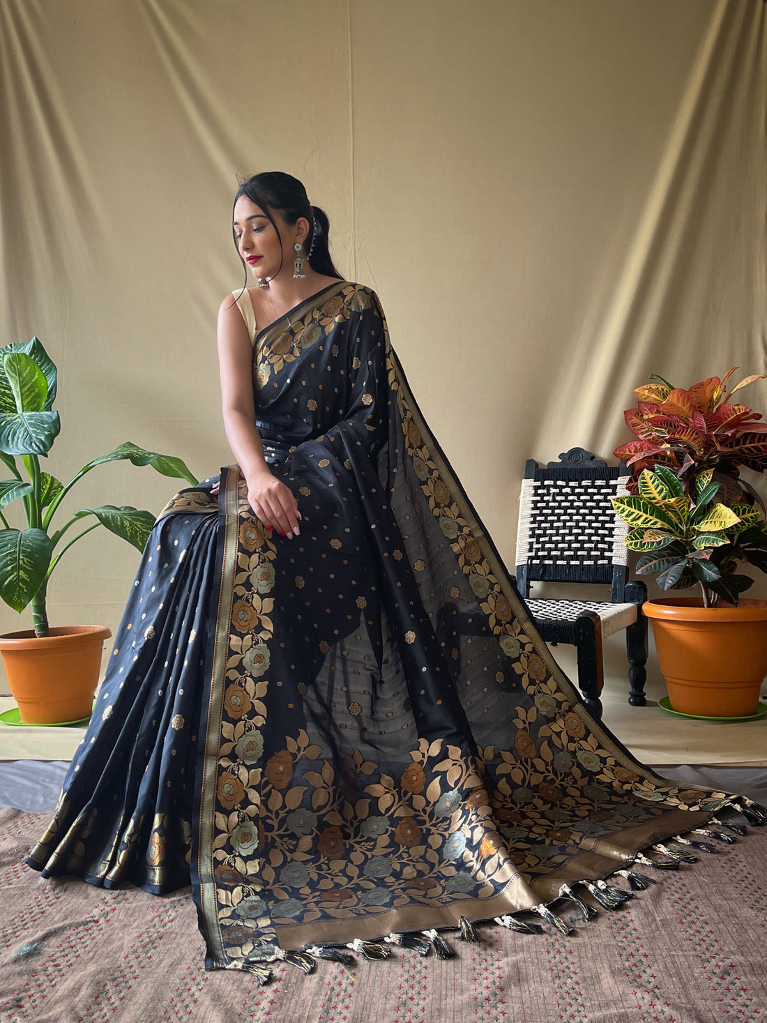 Black Soft Silk Saree