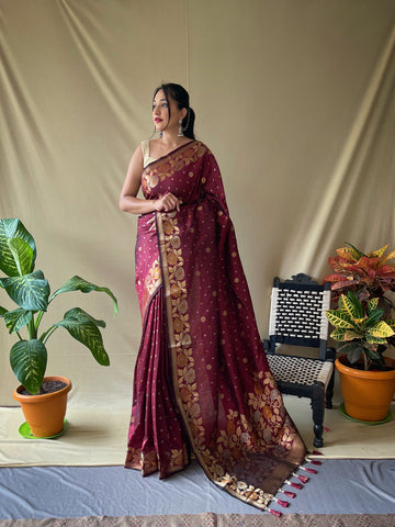 Brown Soft Silk Saree