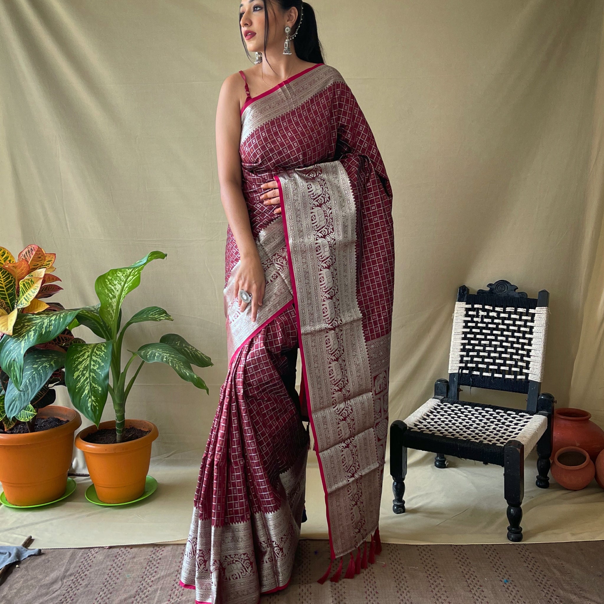 Brown Silk Saree