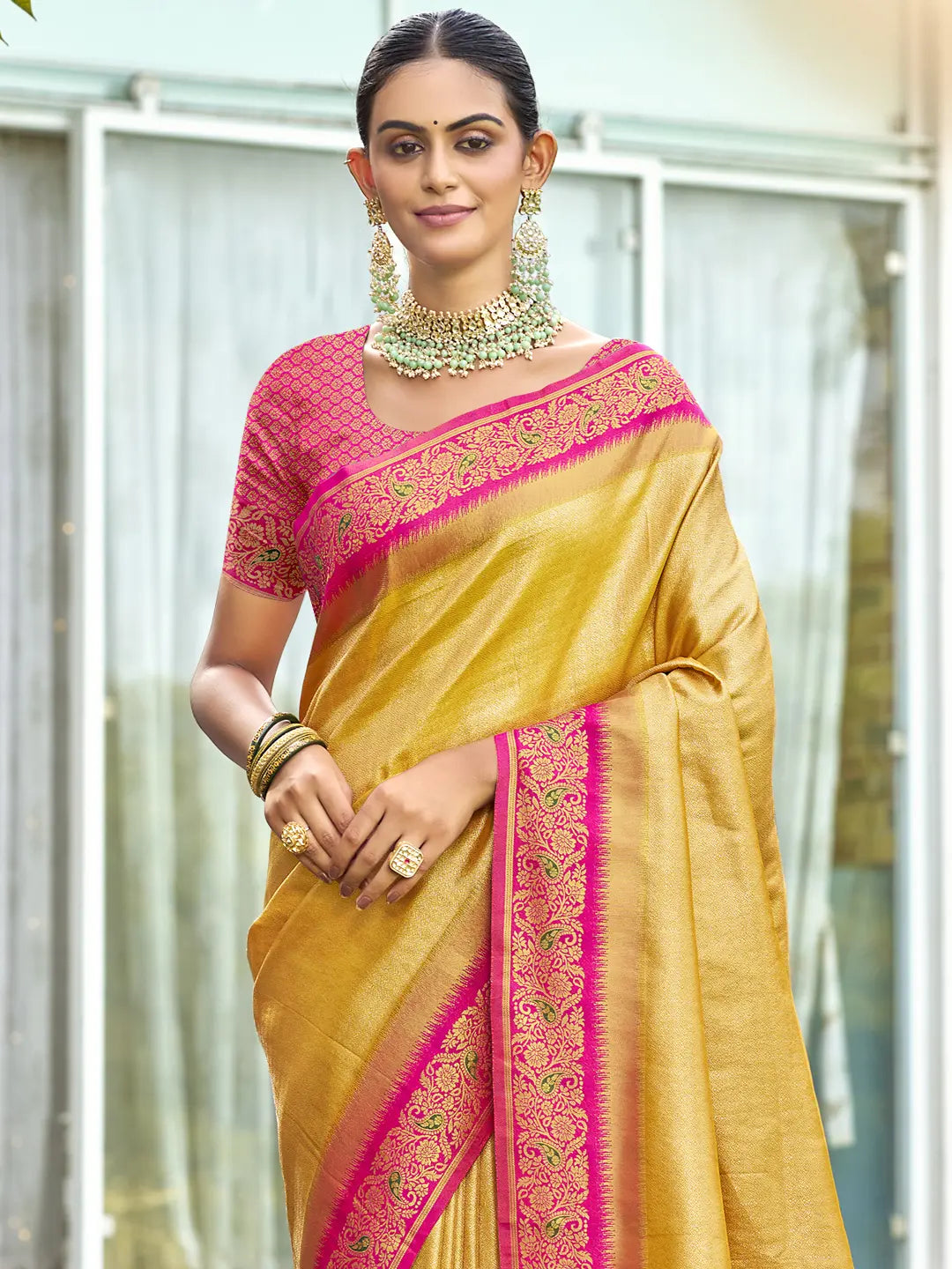 Yellow Silk Saree