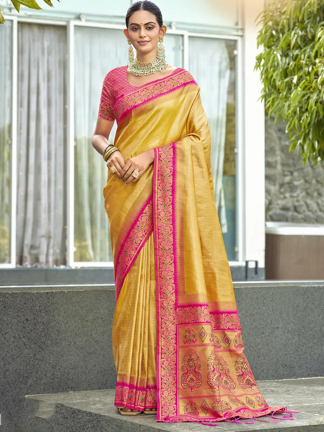 Yellow Silk Saree