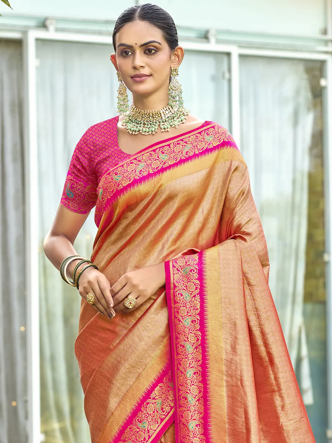 Peach Silk Saree