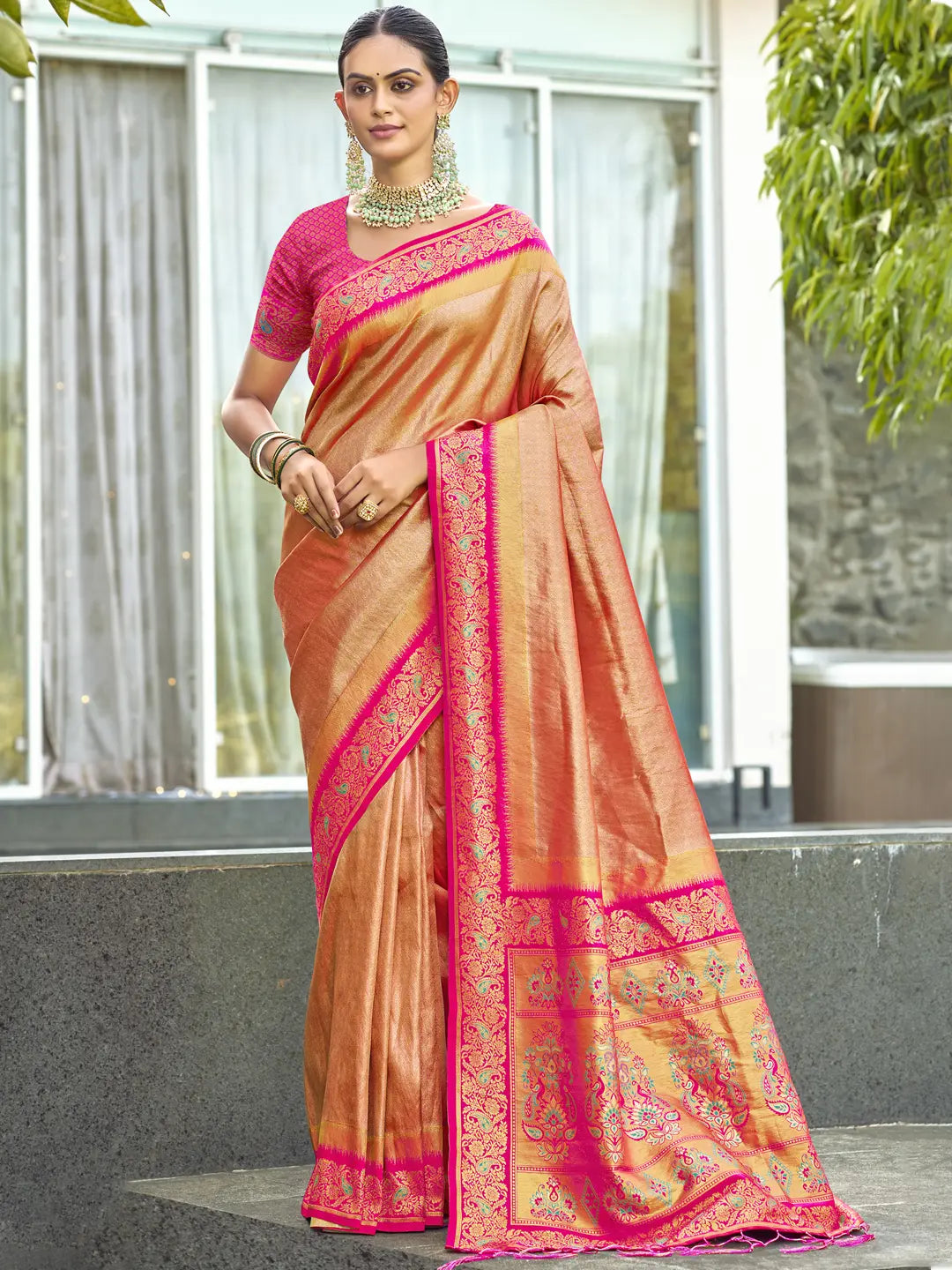 Peach Silk Saree