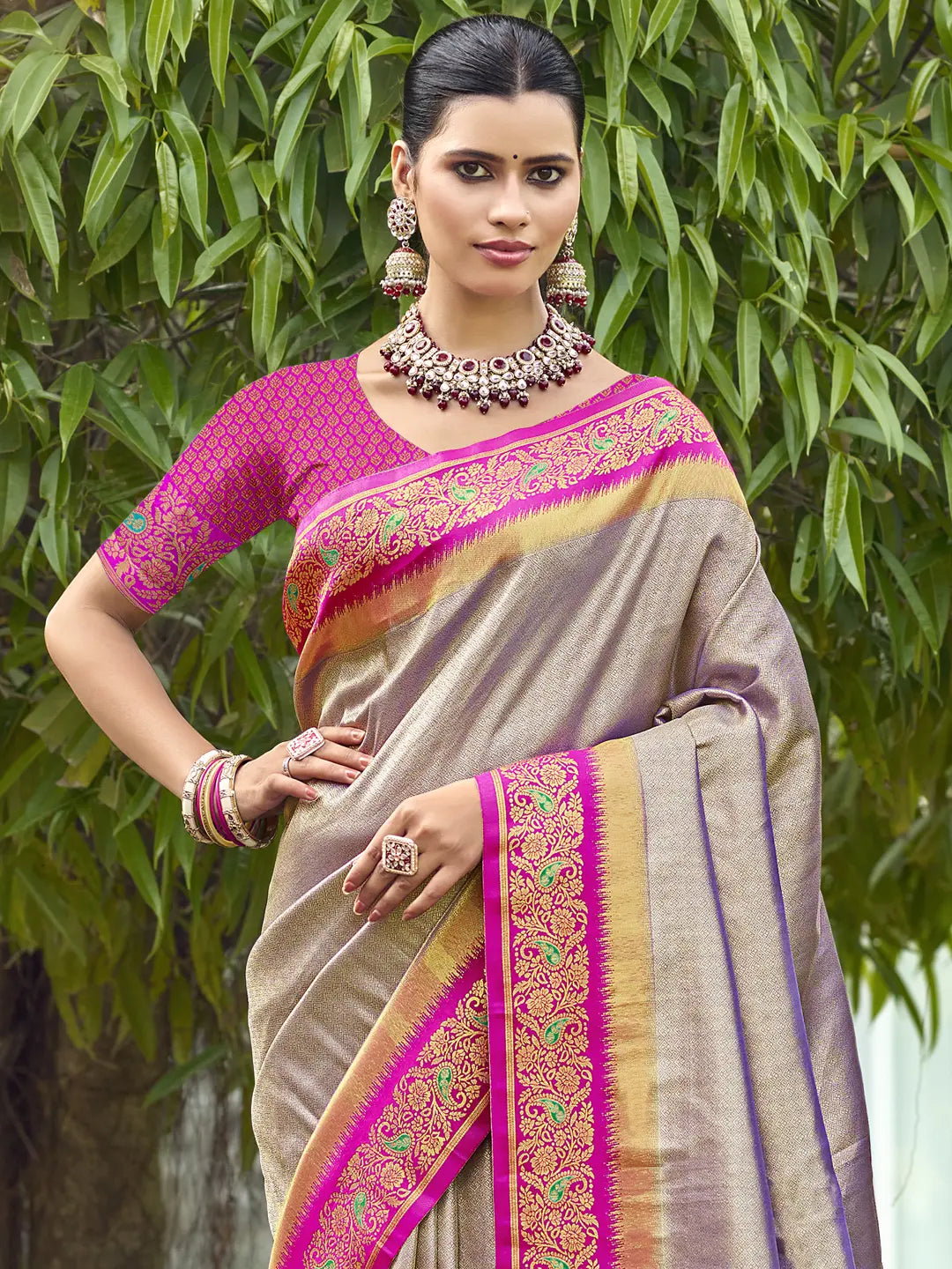 Gray Silk Saree