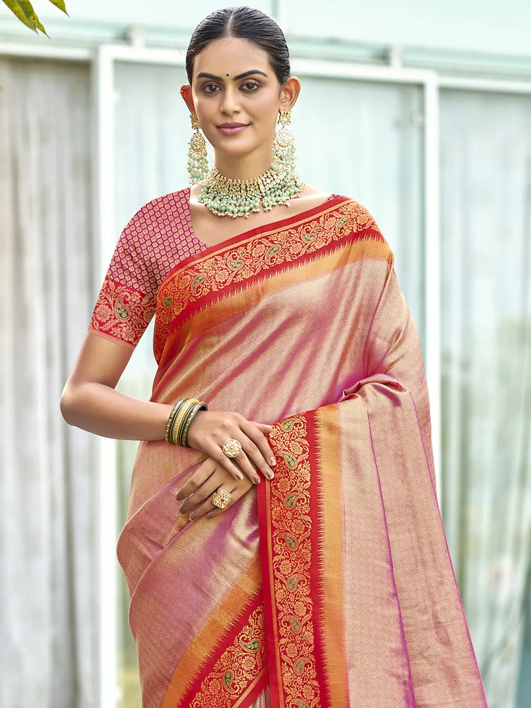 Pink Silk Saree