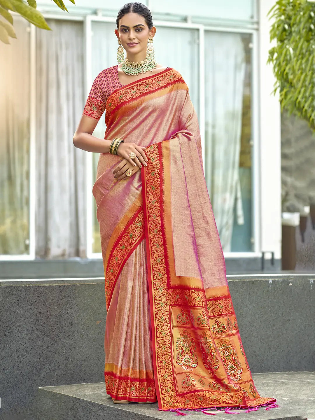 Pink Silk Saree