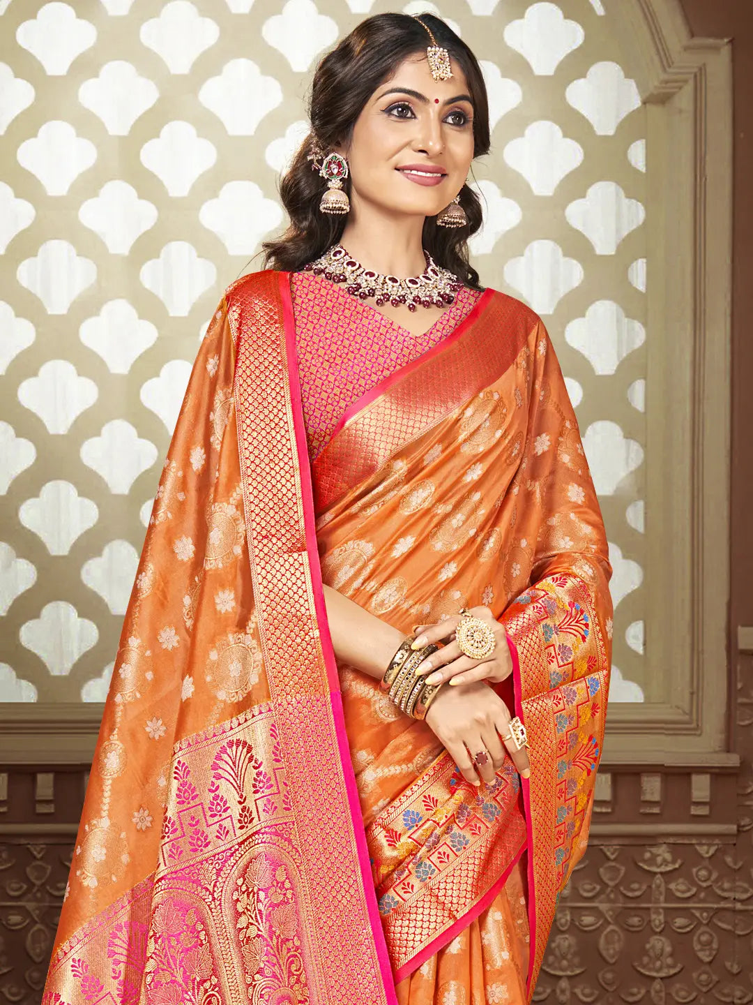 Orange Silk Saree