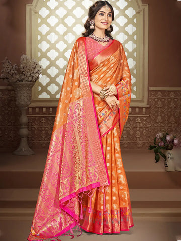 Orange Silk Saree