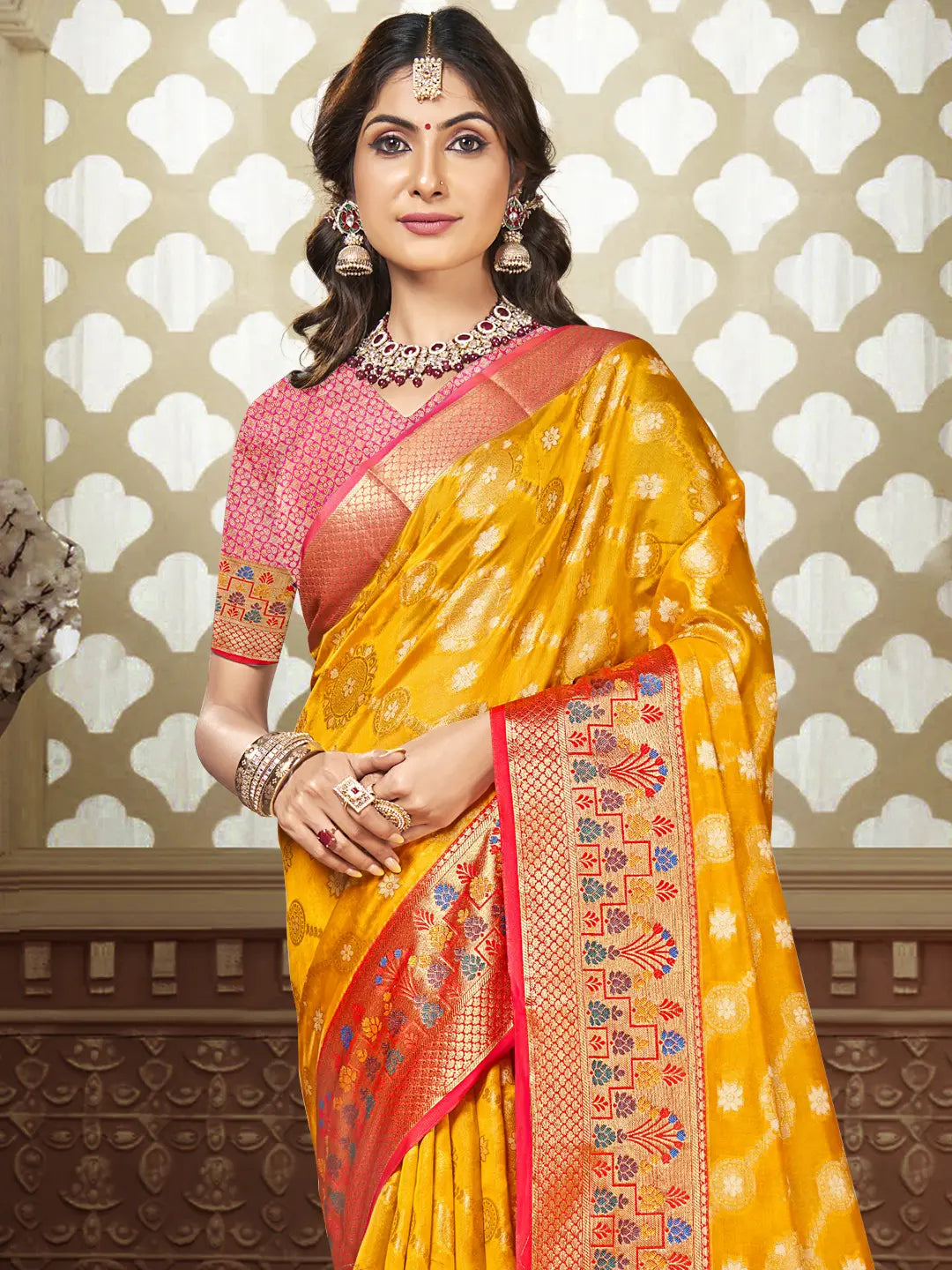 Yellow Silk Saree