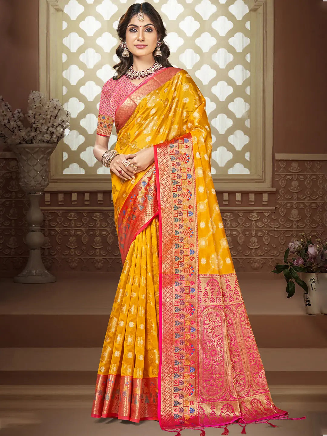 Yellow Silk Saree