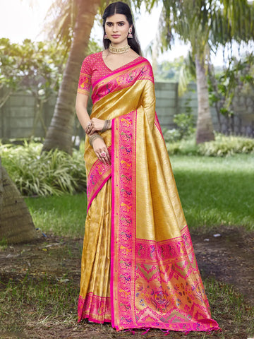 Yellow Silk Saree