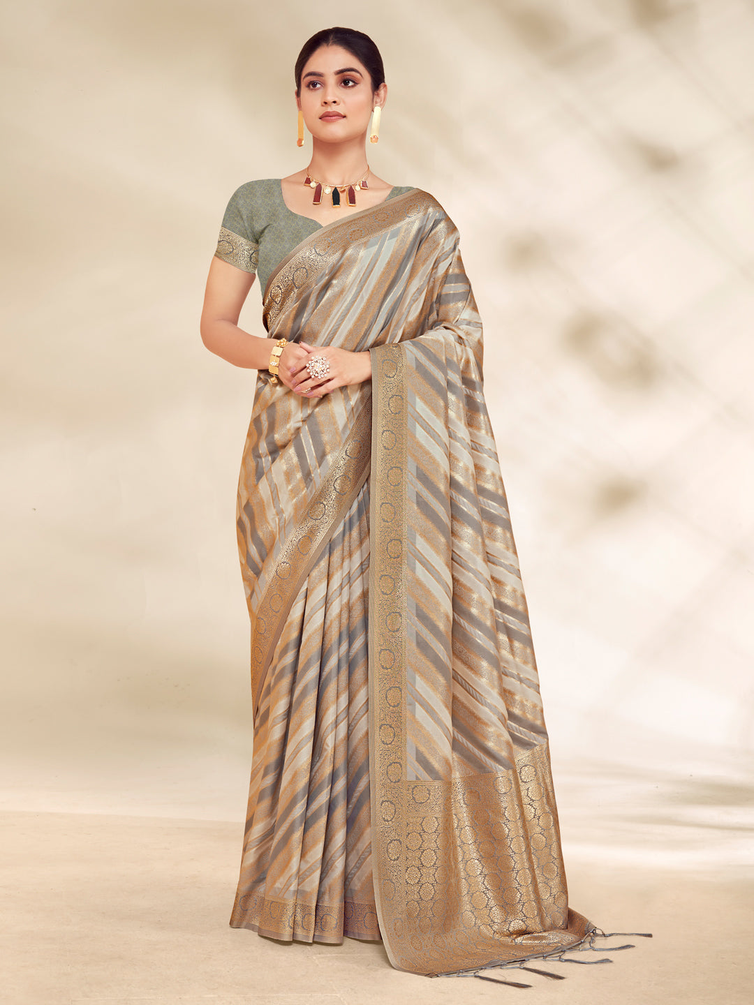 Gray Cotton Saree