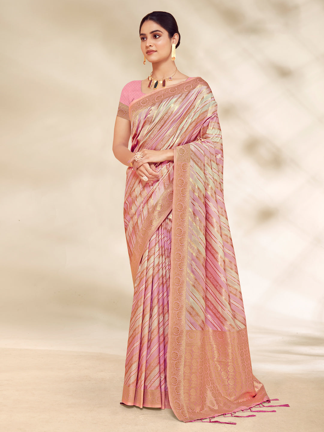 Pink Cotton Saree