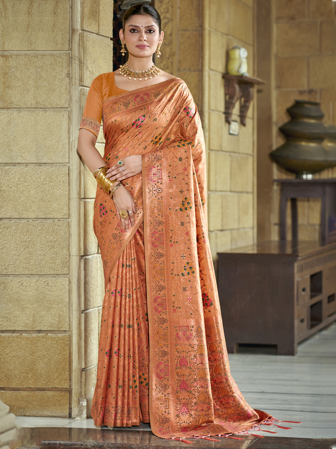 Peach Silk Saree