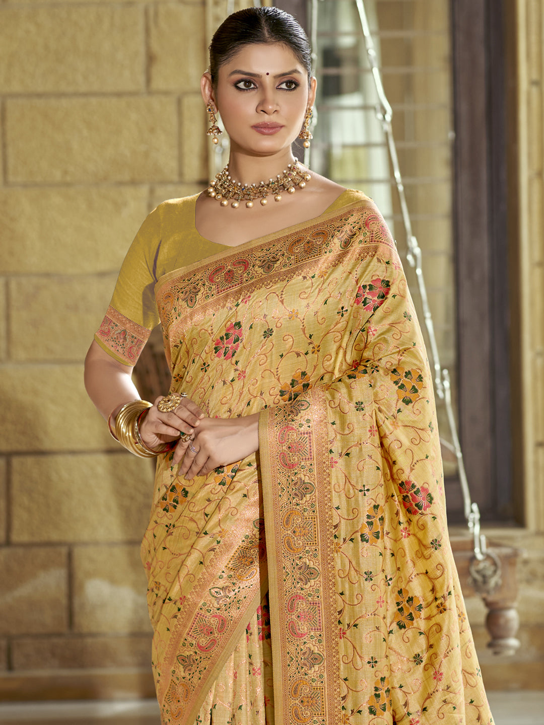 Golden Silk Saree