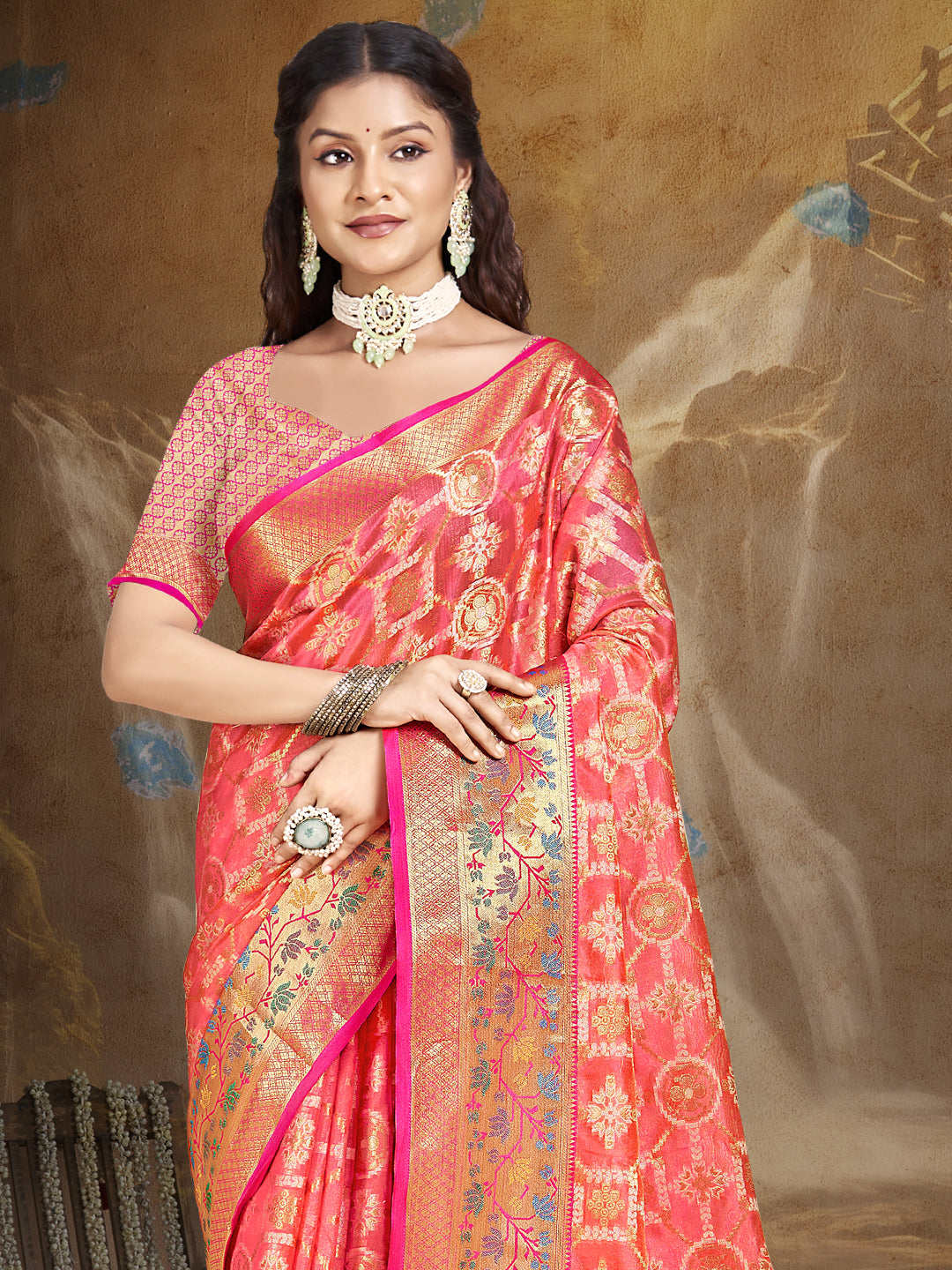 Pink Silk Saree