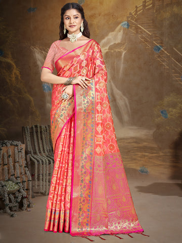 Pink Silk Saree