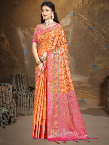 Orange Silk Saree