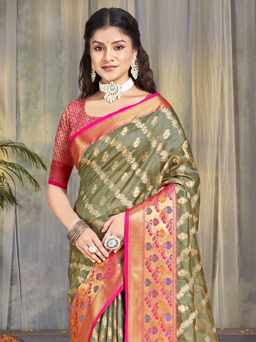 Gray Silk Saree